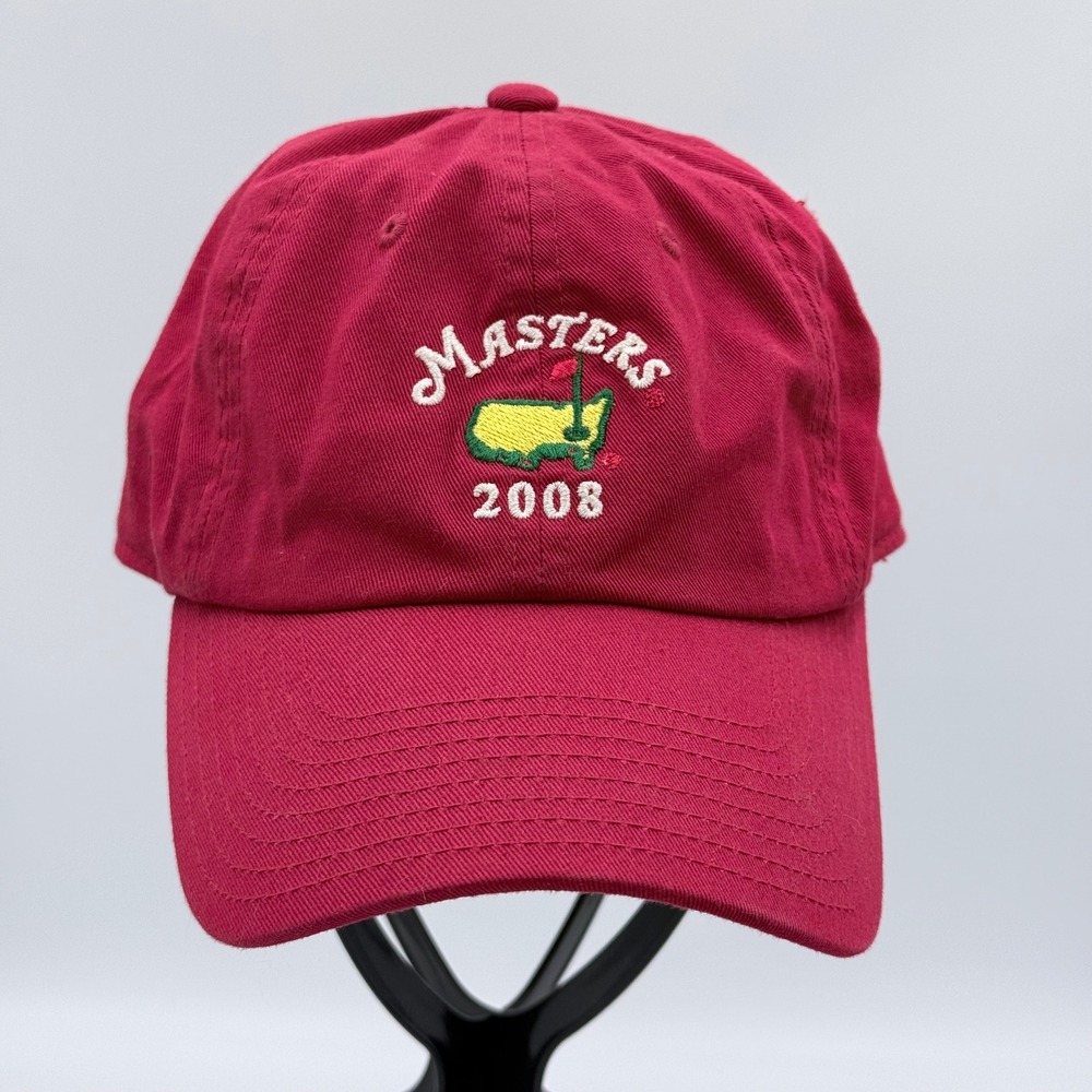 American Needle Masters 2008 Golf Hat Red Adjustable Cotton Dad Cap Tournament